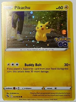 HD Swirl 🌀 Pikachu 027/078 Cosmos Holo Bleed Error Rare Pokemon TCG ✨ Stamped - Image 2