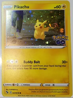 HD Swirl 🌀 Pikachu 027/078 Cosmos Holo Bleed Error Rare Pokemon TCG ✨ Stamped - Image 3