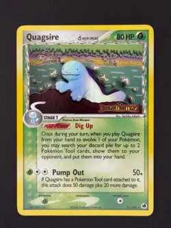 Pokemon TCG: Quagsire - Delta Species Dragon Frontiers 21/101 Rare Rev Holo - NM - Image 1