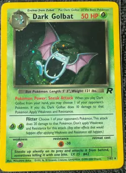 Dark Golbat 7/82 Team Rocket Unlimited LP Holo Rare Pokemon TCG Vintage 2000 - Image 1