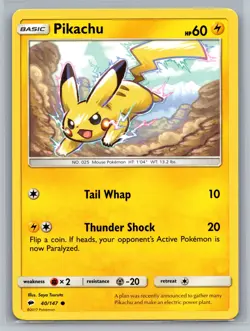 Pikachu SM - Burning Shadows #40/147 Common Pokemon Card - Image 1