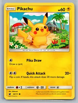Pikachu SM - Crimson Invasion #30/111 Common Pokemon Card - Image 1
