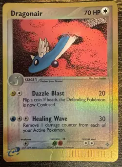 Dragonair 14/97 EX Dragon Rare Reverse Holo 2003 Pokemon e-Reader Card Sm Crease - Image 1