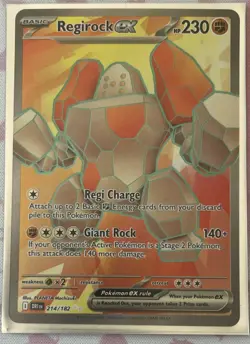 Pokemon TCG Regirock EX Full Art Ultra Rare Holo Card 214/182 Destined Rivals NM - Image 1