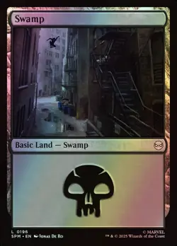 MTG Magic SPM Spider-Man - 1x FOIL EN NM 0196 L Swamp (Basic Land) - Image 1