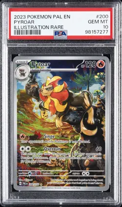 2023 POKEMON PAL EN-PALDEA EVOLVED ILLUSTRATION RARE #200 PYROAR PSA 10 - Image 1