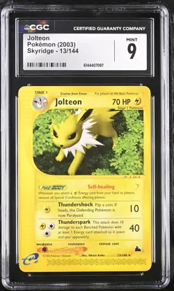JOLTEON 13/144 SKYRIDGE POKEMON CGC 9 MINT - Image 1