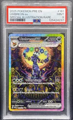 2025 POKEMON PRE SPECIAL ILLUSTRATION RARE #161 UMBREON EX PSA 9 - Image 1