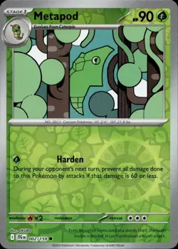 Metapod 002/159 Common Journey Together Pokemon Near Mint - Image 1