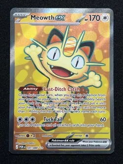 Pokemon TCG Meowth EX 107/088 Perfect Order Ultra Rare Full Art Holo NM - Image 1