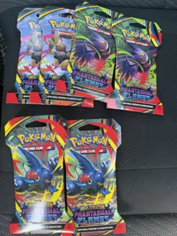 Pokemon TCG Phantasmal Flames Sleeved Booster Pack Lot of 5 Sealed - Image 1