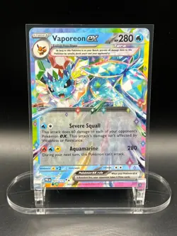 2025 Pokemon Prismatic Evolutions Vaporeon ex 023/131 DR NM - Image 1
