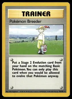 Pokemon Breeder Base Set Rare 076/102 1999 Pokemon TCG - Image 1
