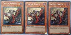 Yugioh 3x Vampire Dragon EXVC-EN081 Secret Rare NM (1x 1st Ed & 2x Unlimited) - Image 1
