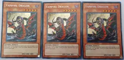 Yugioh 3x Vampire Dragon EXVC-EN081 Secret Rare NM (1x 1st Ed & 2x Unlimited) - Image 2