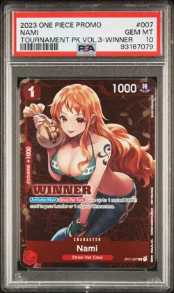 2023 ONE PIECE PROMOS TOURNAMENT PACK VOL.3-WINNER #007 NAMI PSA 10 - Image 1