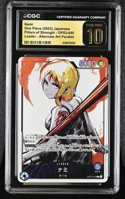 CGC 10 Pristine JAPANESE ONE PIECE 2023 NAMI OP03-040 ALTERNATE ART - Image 1