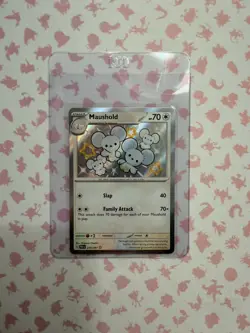 Maushold 210/091 Paldean Fates Baby Shiny Holo Rare Pokemon Card TCG - Image 1