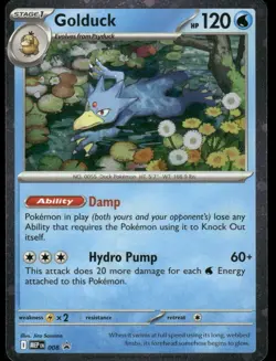 Golduck 008 Black Star promo Cosmos Holo mega Evolution Pokemon TCG card - Image 1