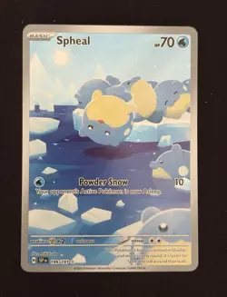 Pokemon TCG Spheal Illustration Rare Holo Basic Card 199/191 Sv08 Powder Snow - Image 1