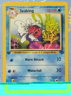 Seaking 46/64 Jungle 1st Edition Kagemaru Himeno Art Pokemon Card LP - Image 1