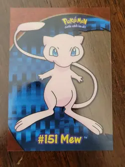 DMG! 2000 TOPPS POKEMON TV ANIMATION CLEAR CARDS MEW #PC 7 DENT - Image 1
