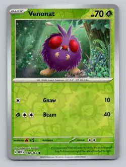 Reverse Holo Venonat #048/165 Common SV: Scarlet & Violet 151 Pokemon - Image 1