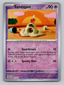 Reverse Holo Sandygast #091/167 Common SV06: Twilight Masquerade Pokemon - Image 1