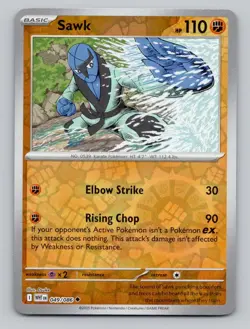 Reverse Holo Sawk #049/086 Uncommon SV: White Flare Pokemon - Image 1