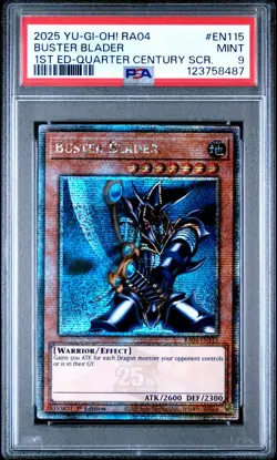 YUGIOH PSA 9 2025 Buster Blader RA04-EN115 QCR 1st Edition - Image 1