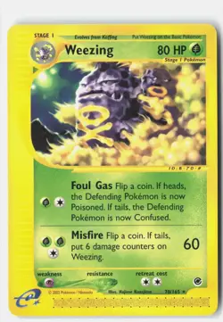 Weezing 70/165 Rare Expedition Base Set Pokemon Lightly Played Hajime Kusajima - Image 1