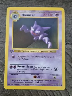 1999 Pokemon Base Set 1st Edition Shadowless Haunter Near Mint +++ - Image 2