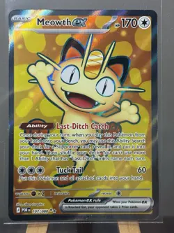 Pokemon Meowth ex 107/088 FULL ART ULTRA RARE HOLO Perfect Order - Image 1