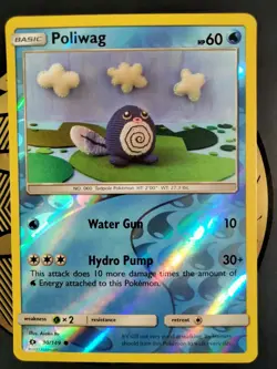 Poliwag 30/149 SM Base Set Reverse Holo Common Pokemon TCG NM/M - Image 1