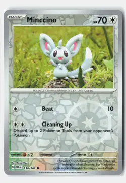 Minccino 136/162 Common Temporal Forces Pokemon Reverse Holo NM Yuka Morii - Image 1