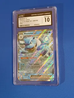 CGC 10 Gem Mint Pokemon Scarlet Violet 151 Blastoise EX 009/165 Holo Rare 2023 - Image 2