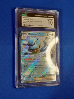 CGC 10 Gem Mint Pokemon Scarlet Violet 151 Blastoise EX 009/165 Holo Rare 2023 - Image 3