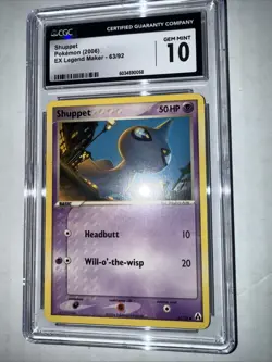 CGC 10 Shuppet ex Legend Maker Pokemon Card 63/92 2006 Non Holo - Image 2