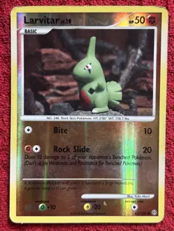 Larvitar 63/100 Pokemon Card Stormfront REVERSE HOLO Common English Card - Image 1