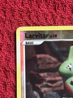Larvitar 63/100 Pokemon Card Stormfront REVERSE HOLO Common English Card - Image 3