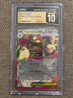CGC Pristine 10 Mega Lopunny ex 084/094 Holo Phantasmal Flames Pokemon Card - Image 1