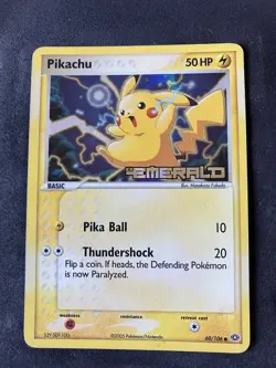 Pokemon Pikachu TCG EX Emerald Card 60/106 Stamped Reverse Holo - Image 1
