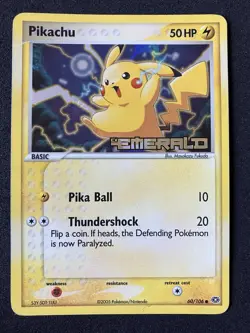 Pokemon Pikachu TCG EX Emerald Card 60/106 Stamped Reverse Holo - Image 4