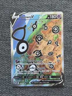 Pokemon Unown V Full Art Ultra Rare Holo TCG Card 177/195 Silver Tempest - Image 1