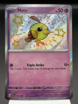 Natu 151/091 - Shiny Holo Rare - Paldean Fates Pokemon Card MINT - Image 1