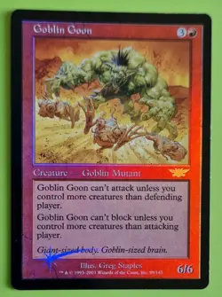 MTG FOIL Goblin Goon, Legions. Moderately Played. Pre Modern, Commander - Image 1