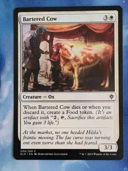Bartered Cow MTG Throne of Eldraine NM - Image 1