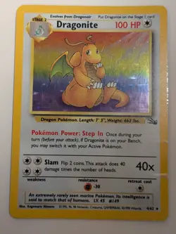 Pokemon TCG Dragonite 4/62 Fossil Holo Rare Unlimited English 1999 100 HP - Image 3