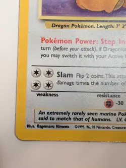 Pokemon TCG Dragonite 4/62 Fossil Holo Rare Unlimited English 1999 100 HP - Image 5