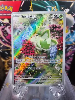 Pokemon Sprigatito 196/193 Illustration Rare Full Art Holo EN 2023 Saitou - Image 1